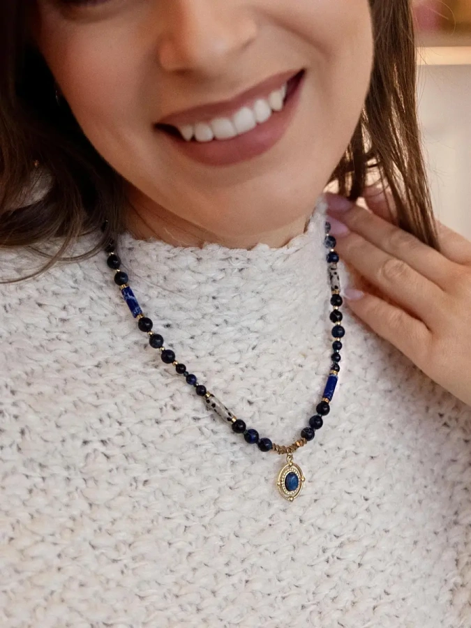 naszyjnik kamień naturalny lapis lazuli