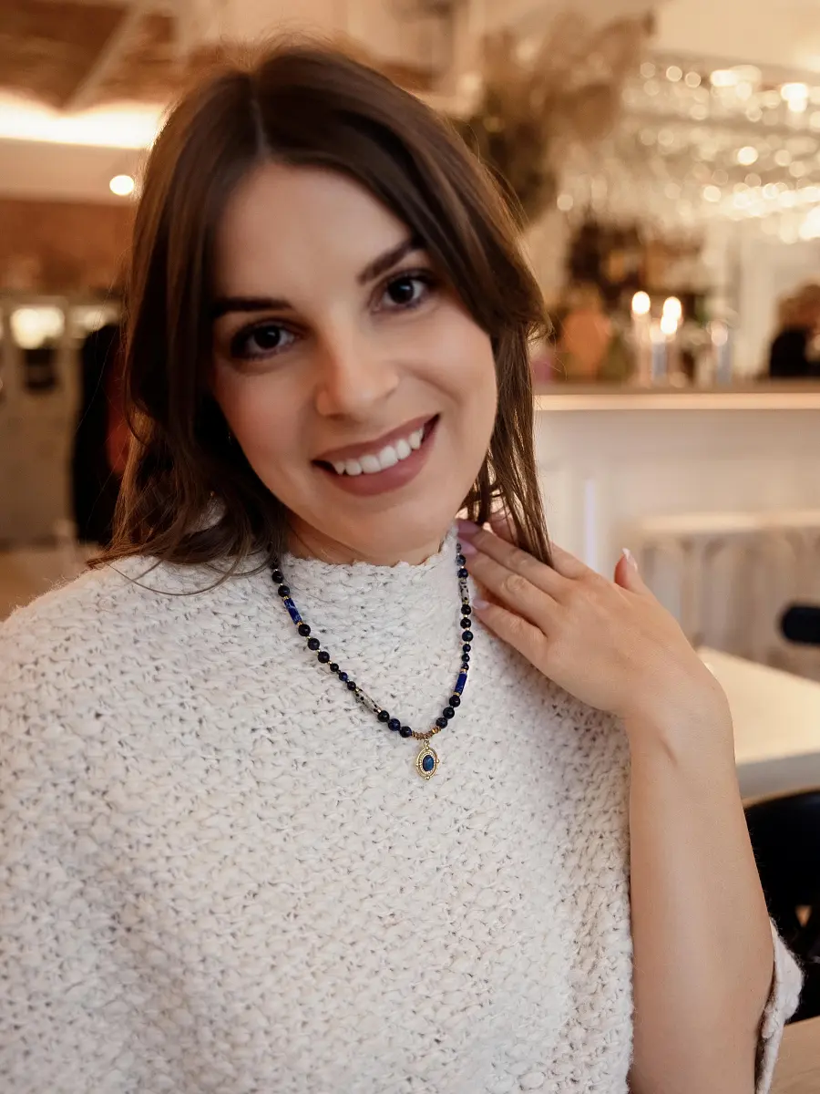 naszyjnik kamień naturalny lapis lazuli